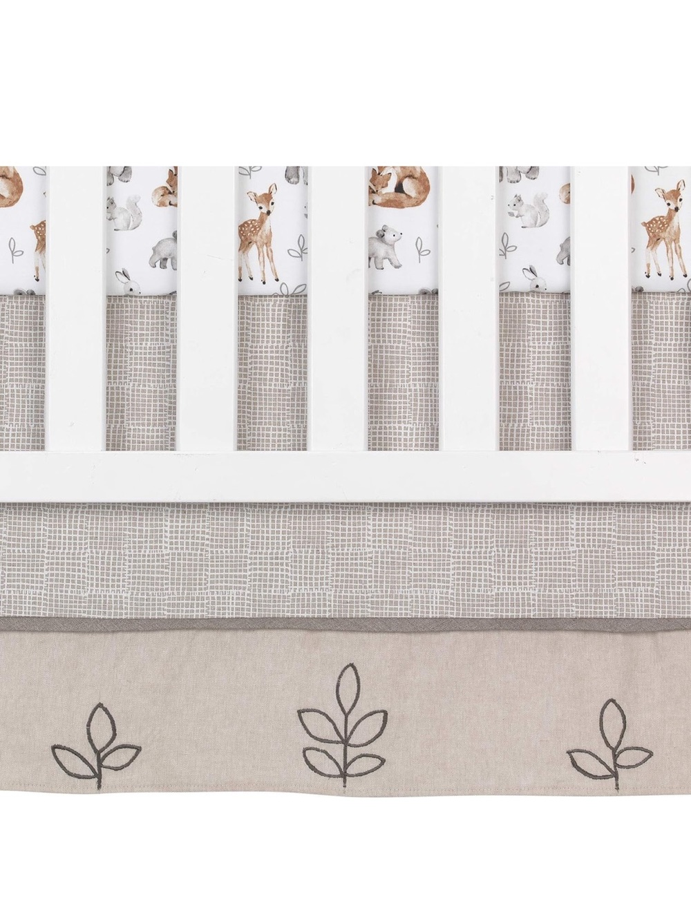 NEW Lambs & Ivy ‘Painted Forest’ Gender Neutral Nature Theme Crib Skirt